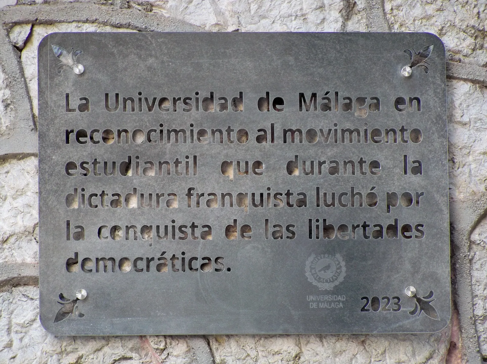 Placa al Movimiento Estudiantil