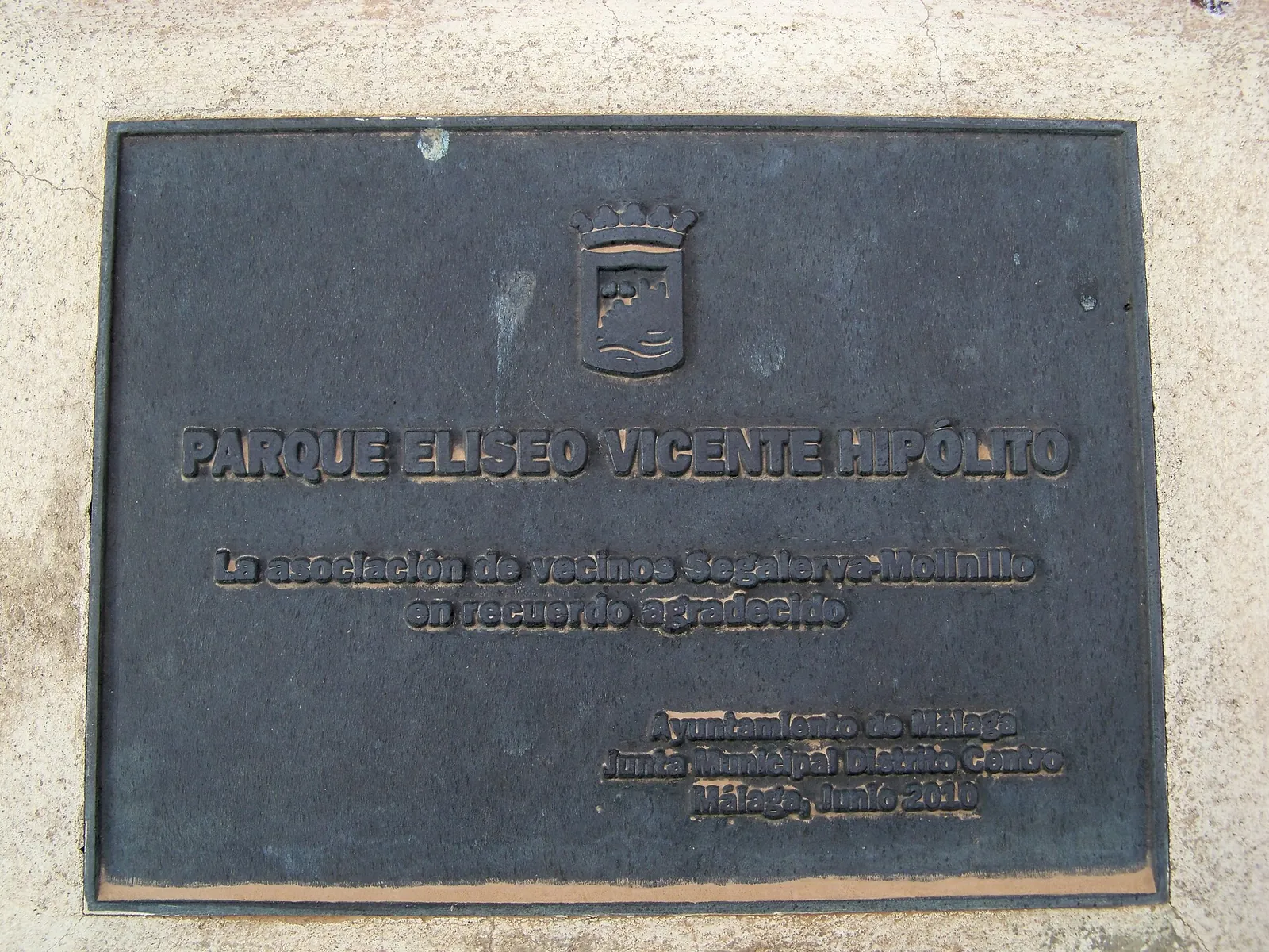Placa a Eliseo Vicente Hipólito