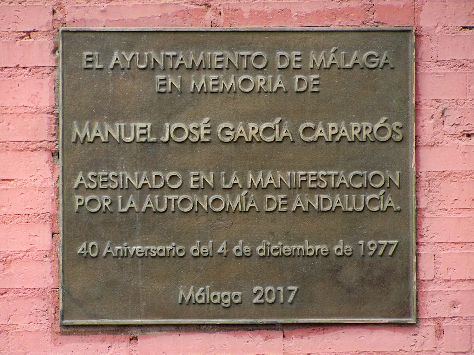 Placa a Manuel José García Caparrós