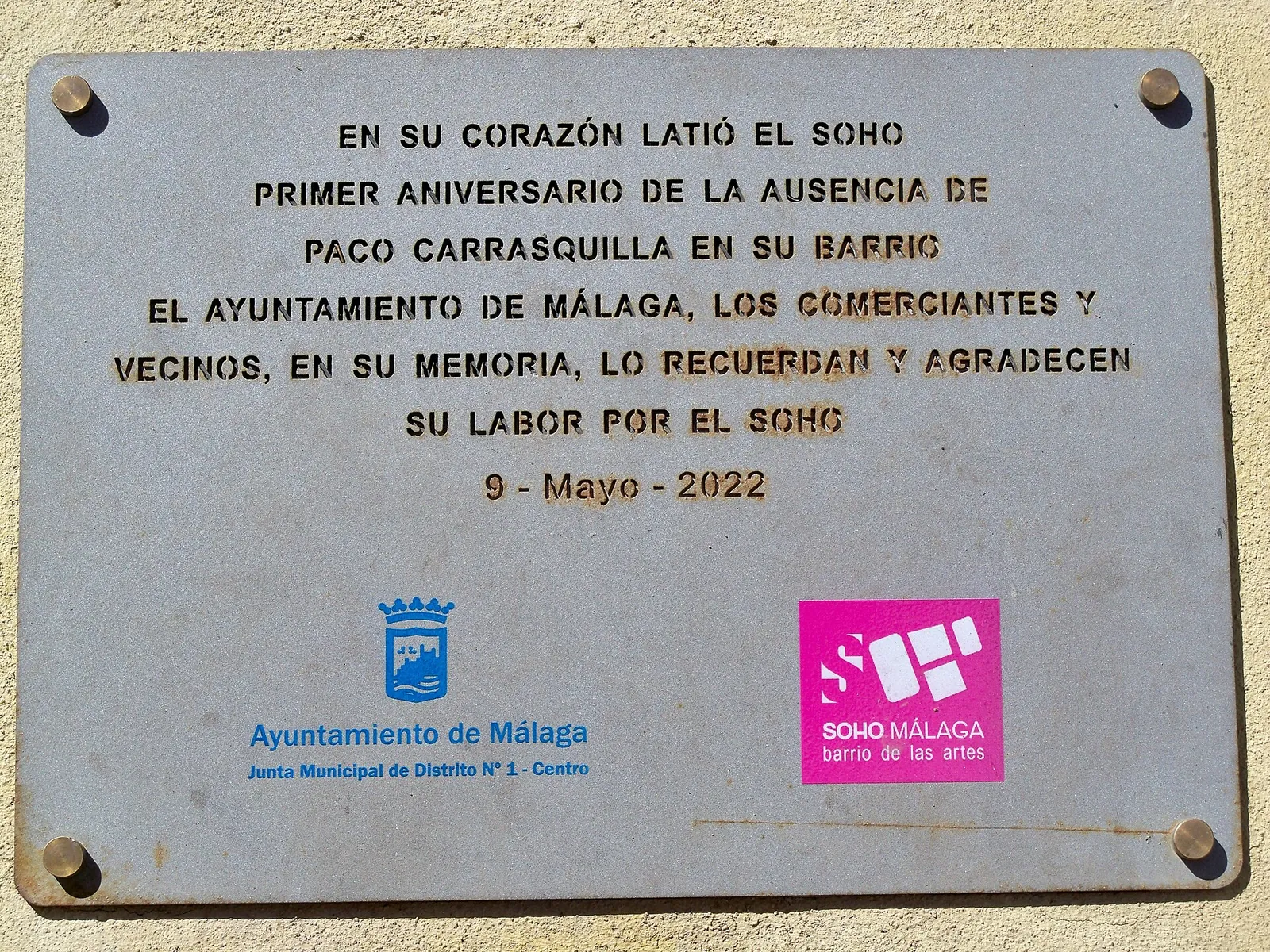 Estela a Paco Carrasquilla