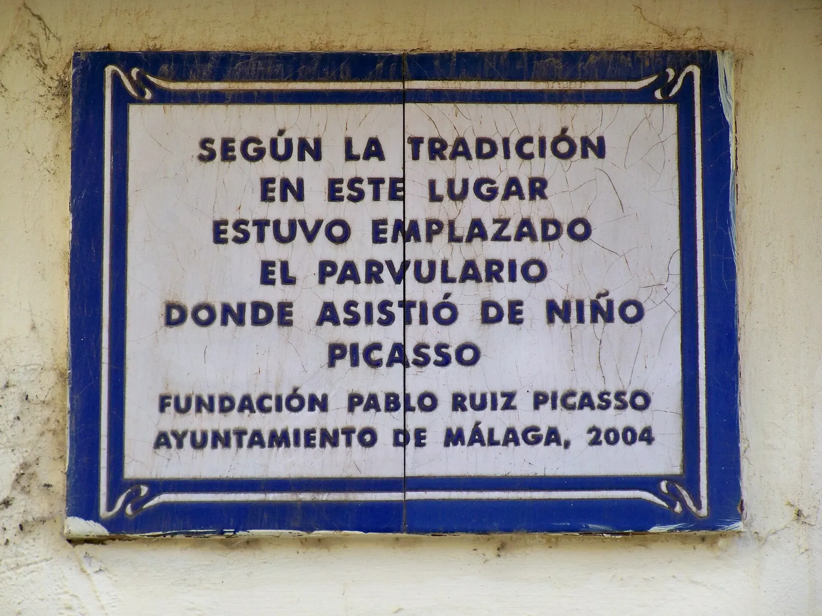 Placa a Pablo Picasso