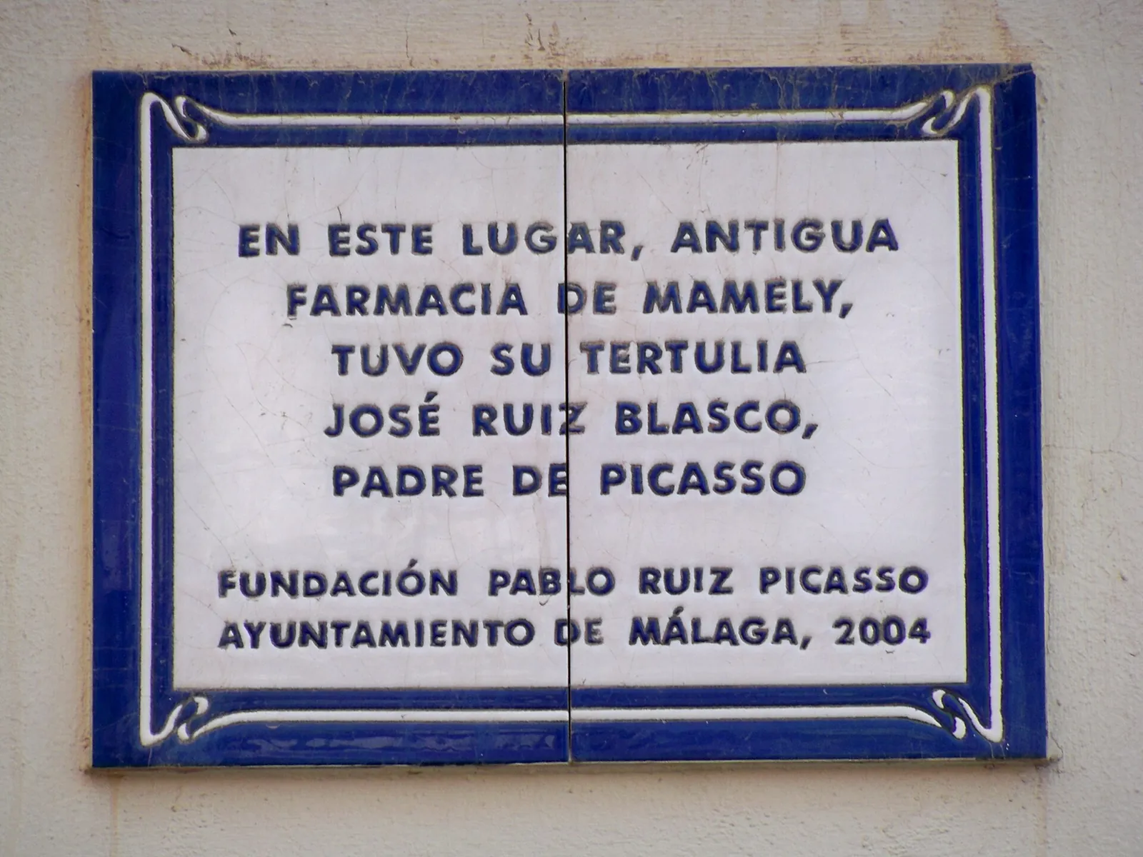 Placa a Pablo Picasso