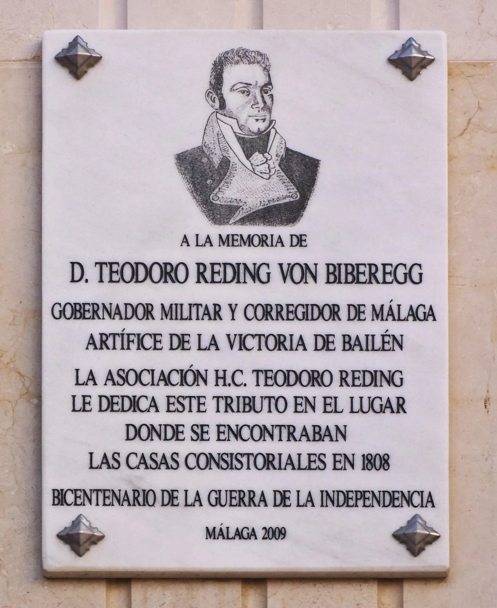 Placa a Teodoro Reding
