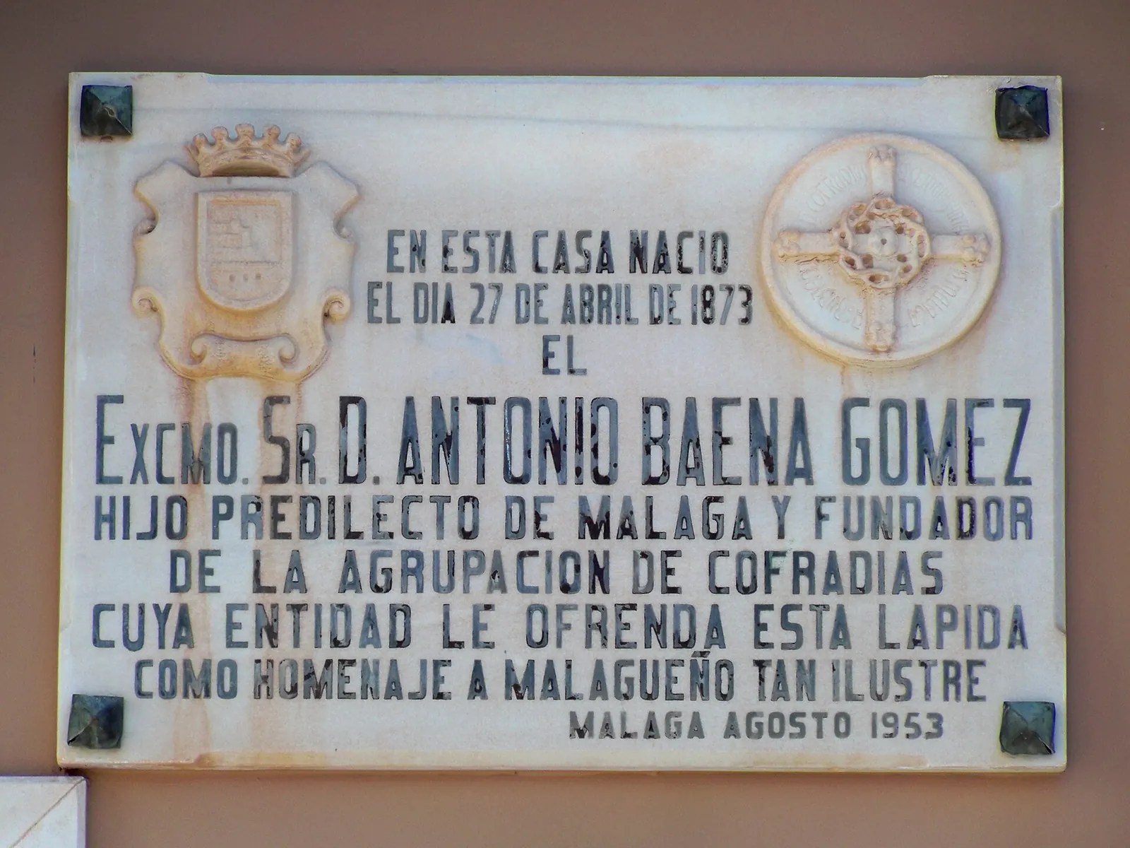 Placa a Antonio Baena Gómez