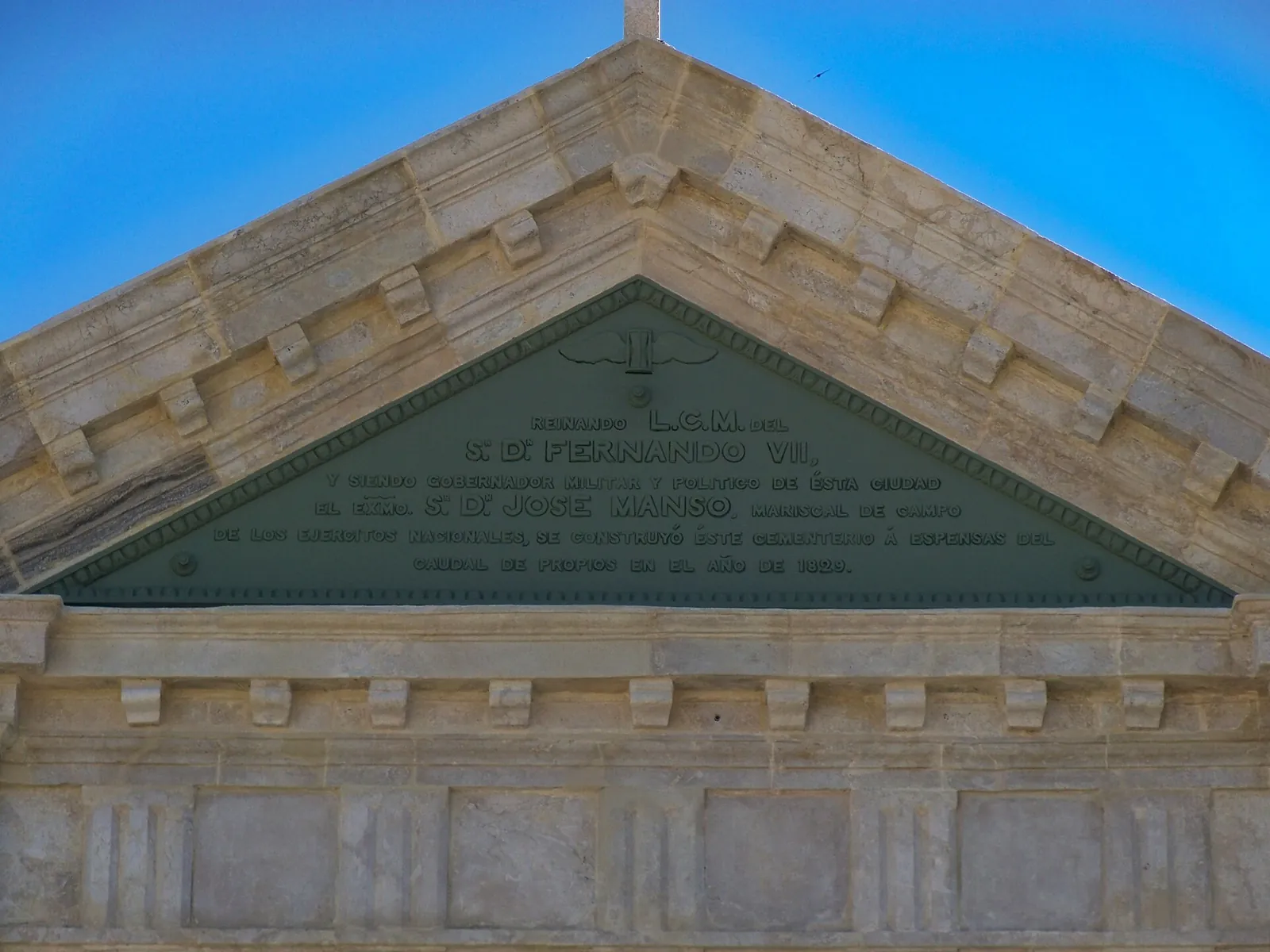 Placa a la Inauguración del Cementerio San Miguel