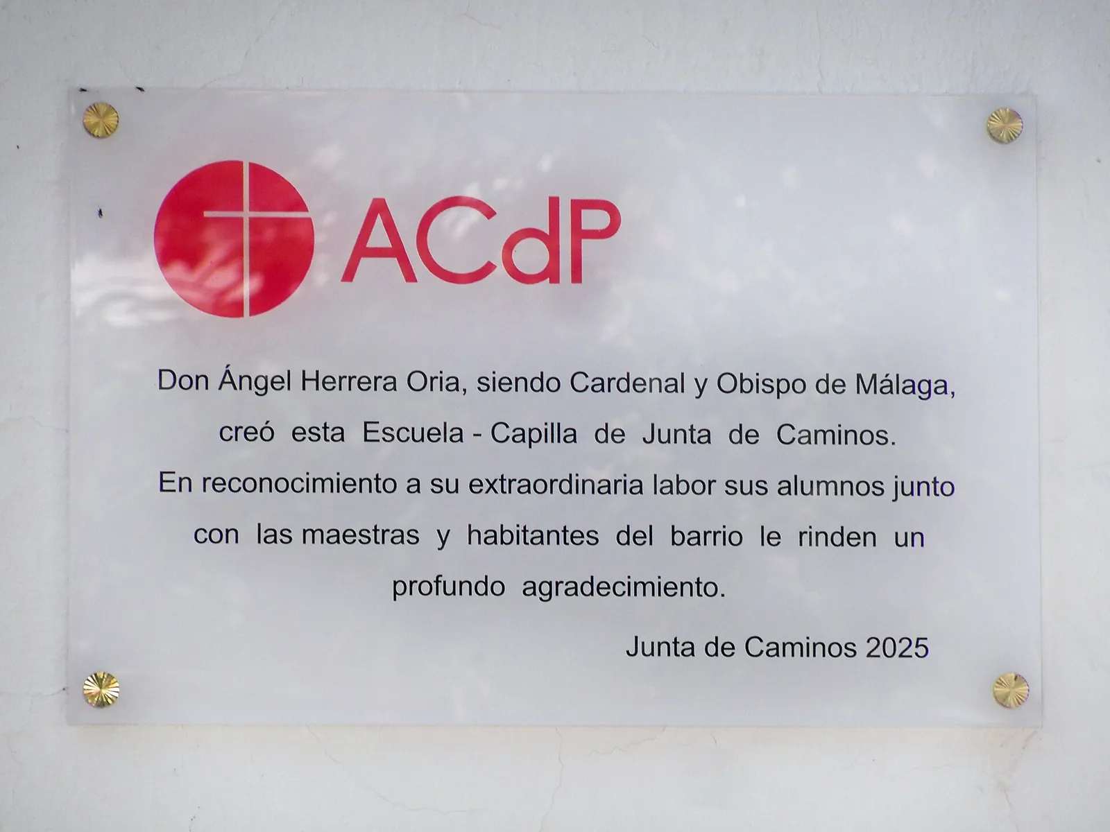Placa a Ángel Herrera Oria