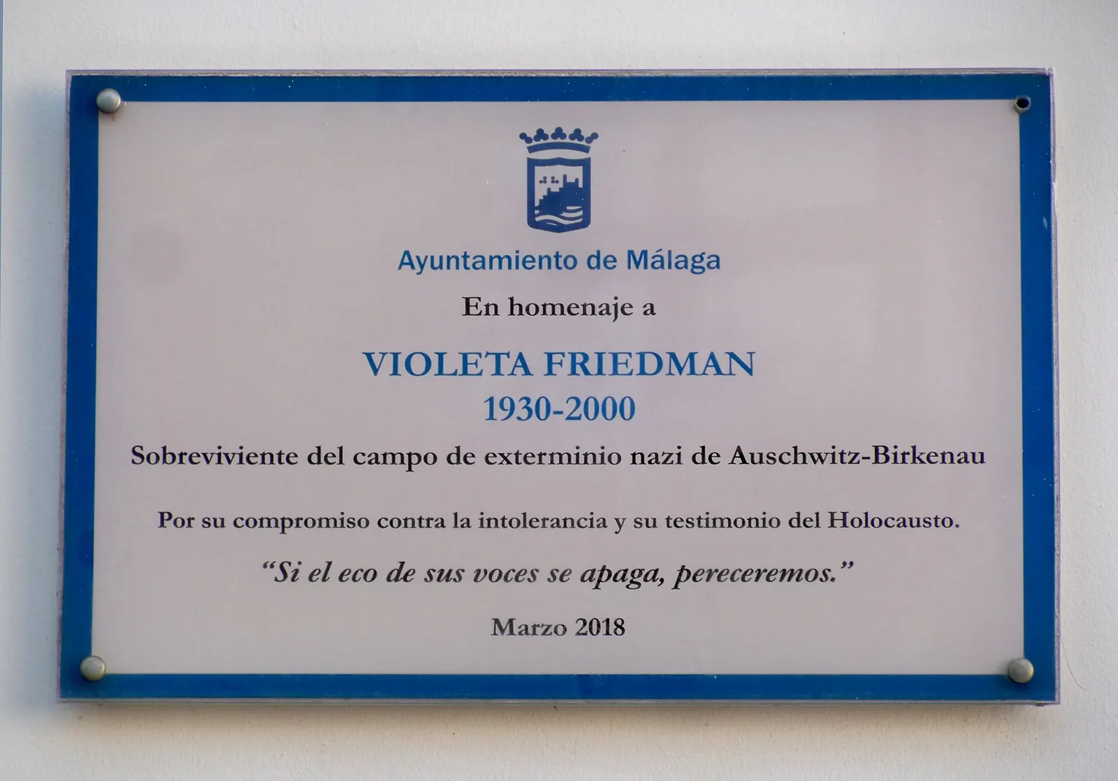 Placa a Violeta Friedman