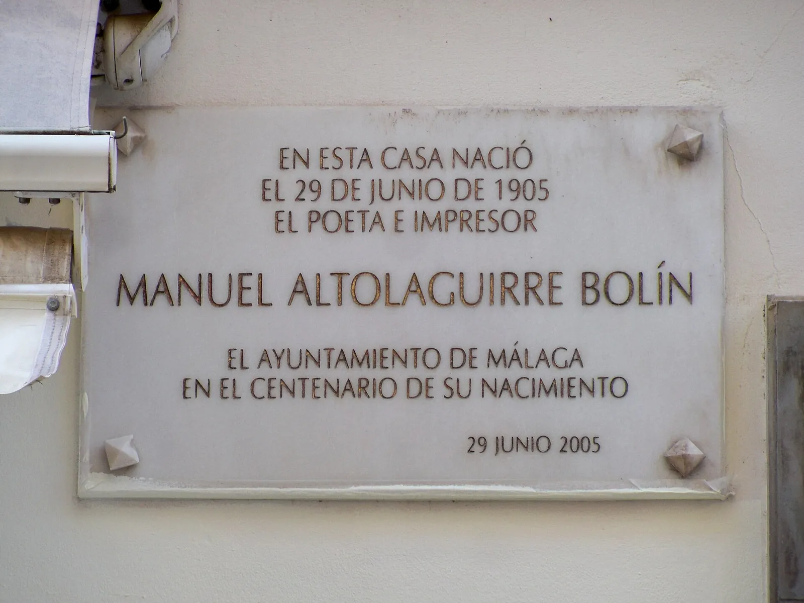 Placa a Manuel Altolaguirre