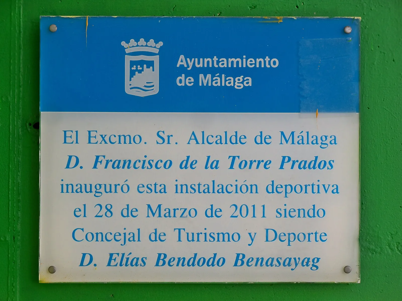 Placa a la Inauguración del Campo de Fútbol Mortadelo