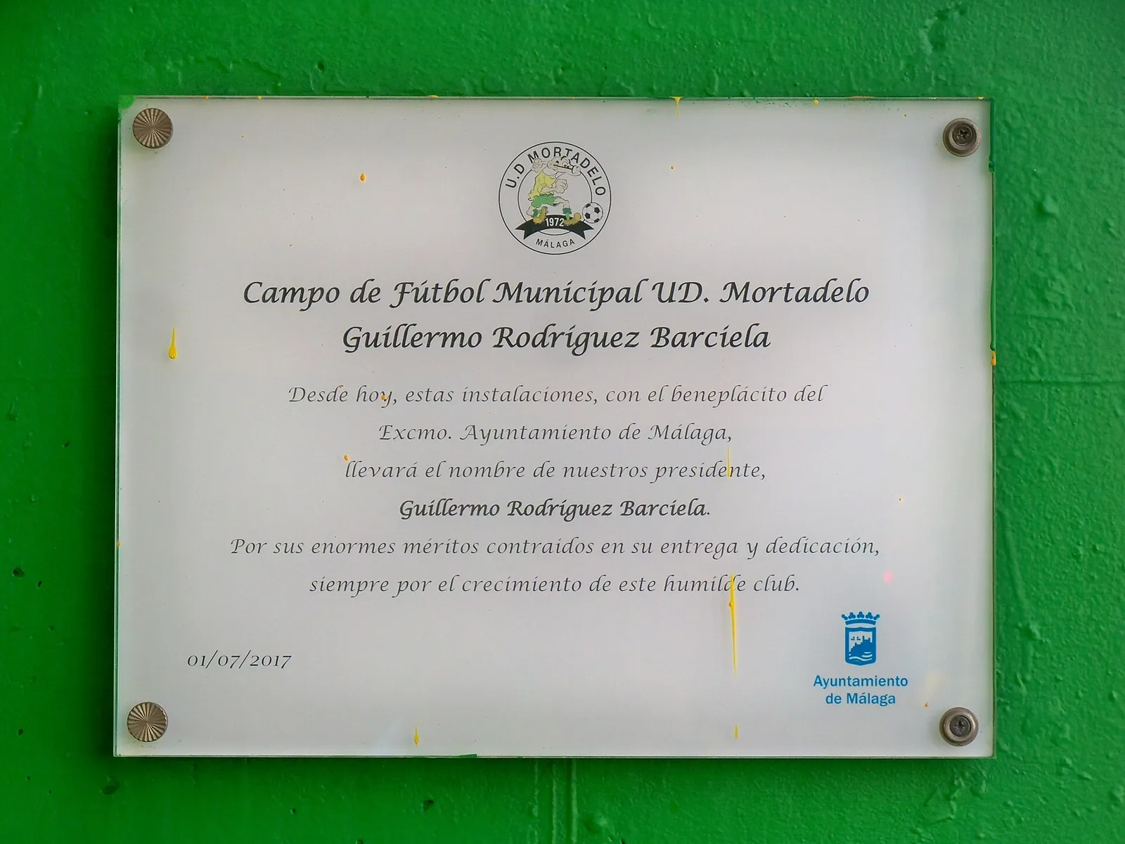 Placa a Guillermo Rodríguez Barciela